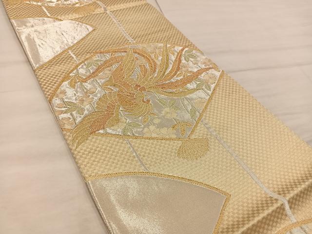 平和屋着物◎六通柄袋帯 鳳凰花文 金銀糸 正絹 逸品 BAAX0392mz