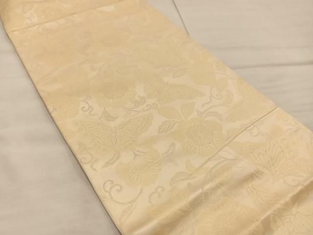 平和屋着物◎六通柄袋帯 舞蝶更紗花文 正絹 逸品 BAAX0508mz