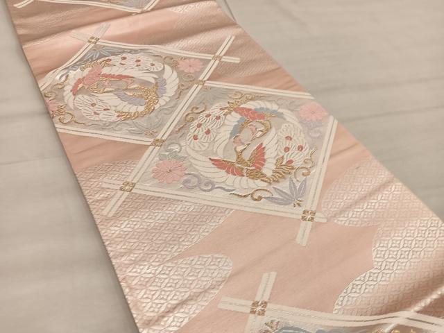 平和屋着物◎六通柄袋帯 鳳凰花文 金銀糸 正絹 逸品 BAAX0549mz