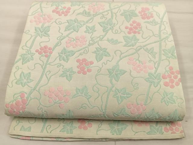 平和屋着物◎六通柄 京袋帯 ふくれ織 枝花文 正絹 逸品 BAAX0567mz