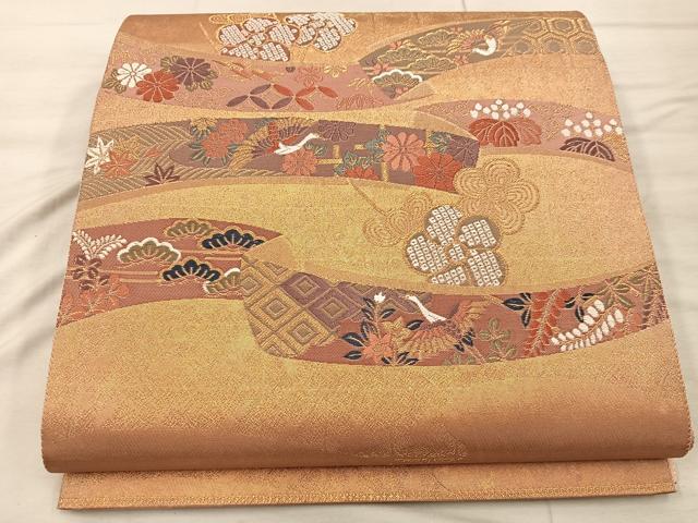 平和屋着物◎六通柄袋帯 唐織 小袖吉祥文 正絹 逸品 BAAX0595mz