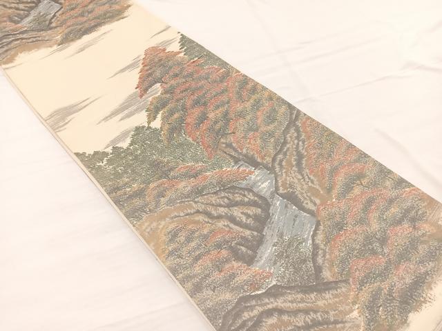 平和屋着物◎六通柄袋帯 風景文 正絹 逸品 BAAX0602hv