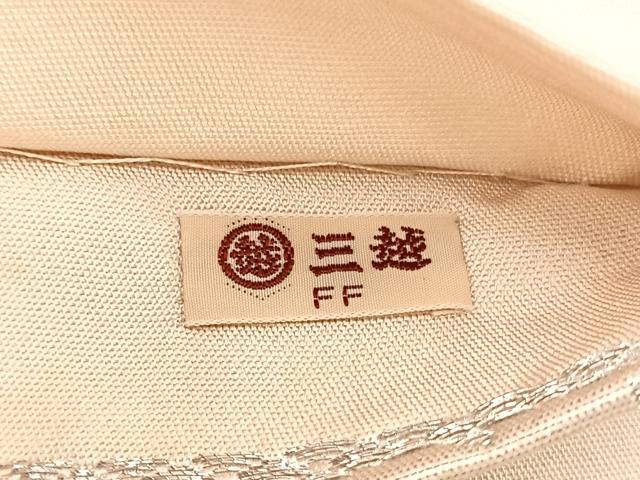 平和屋着物◎六通柄袋帯 唐織 向かい鳥飾花文 銀糸 三越扱い 正絹 逸品 BAAX0693hv