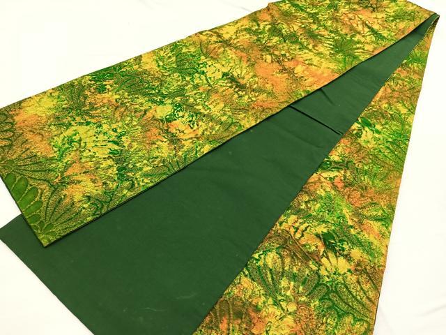 平和屋着物◎全通柄袋帯 ふくれ織 花青海波 金糸 正絹 逸品 BAAX0736hv