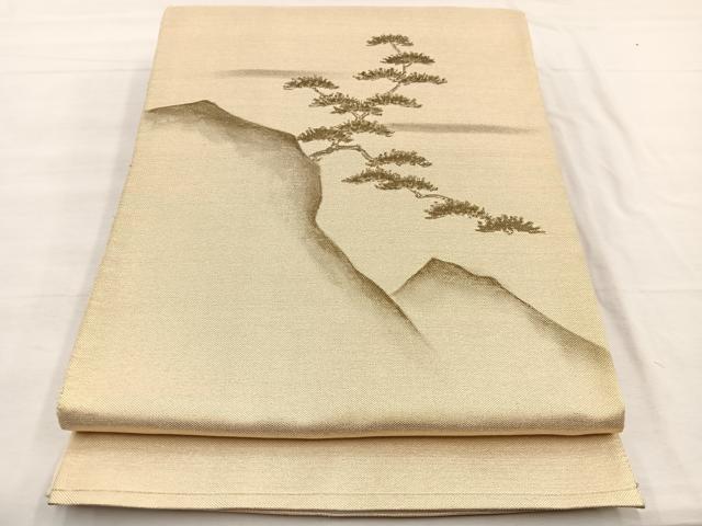 平和屋着物◎太鼓柄袋帯 松 金糸 正絹 逸品 BAAX0796hv