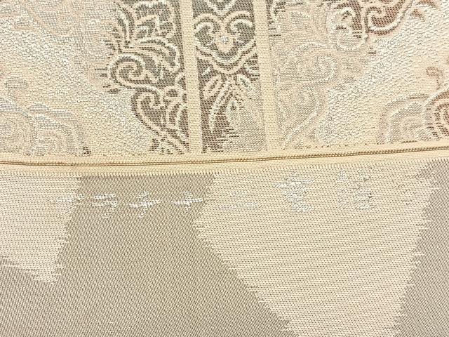 平和屋着物◎西陣 六通柄袋帯 格天井花文 プラチナ二重箔 正絹 逸品 BAAX0815hv