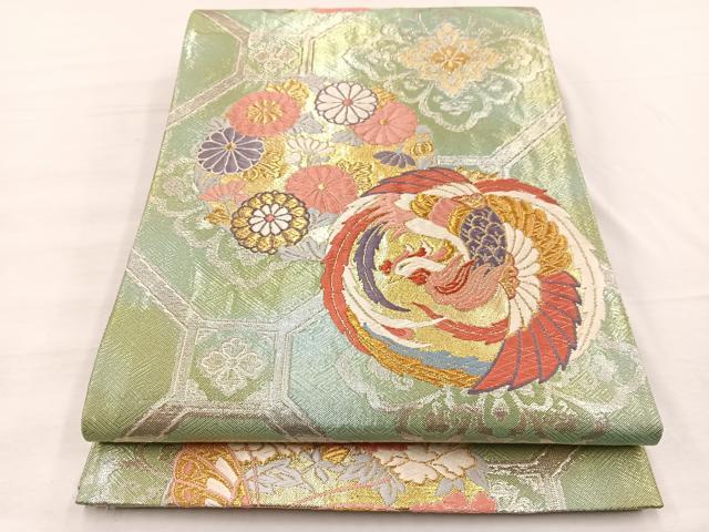 平和屋着物◎西陣 野々村織物謹製 六通柄袋帯 唐織 菱天井鳳凰花文 金銀糸 正絹 逸品 BAAX0914hv
