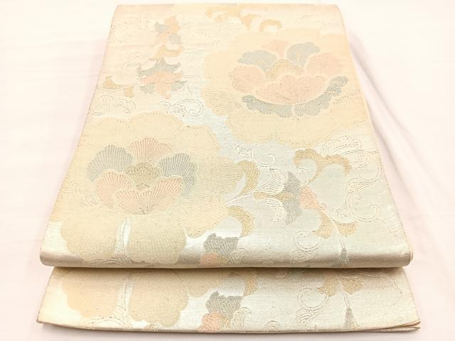 平和屋着物◎六通柄袋帯 更紗花文 金銀糸 正絹 逸品 BAAX0932hv