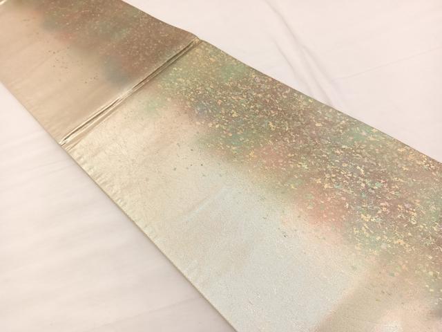 平和屋着物◎六通柄袋帯 箔散らし文様 金銀糸 引箔 正絹 逸品 BAAX0935hv