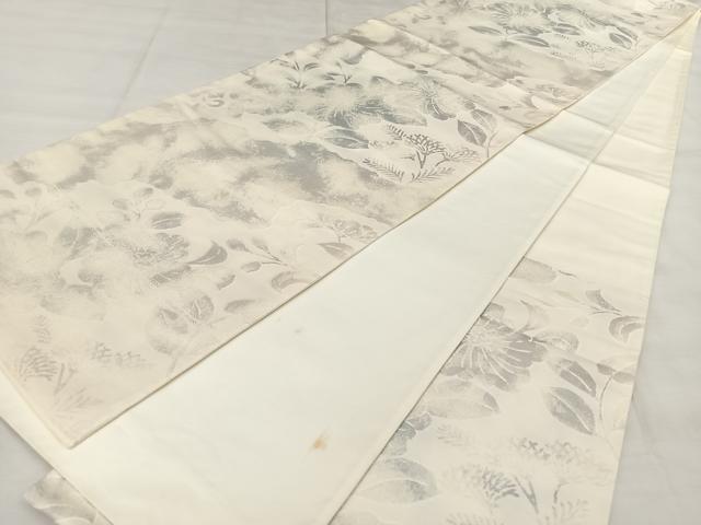 平和屋着物◎六通柄袋帯 草花文 正絹 逸品 BAAX1090qw