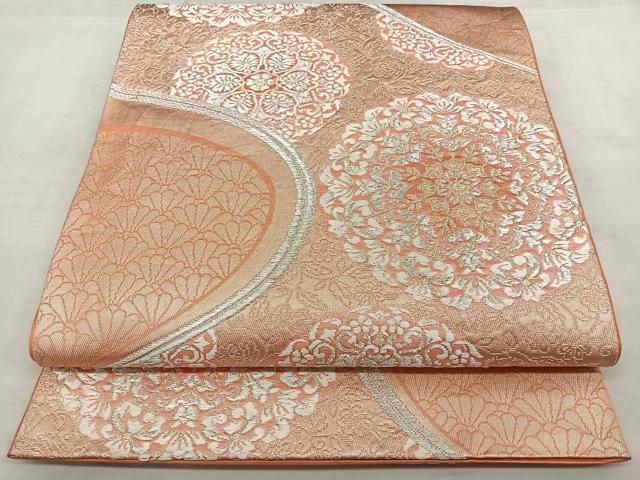 平和屋着物◎六通柄袋帯 唐織 正倉院花文 金銀糸 正絹 逸品 BAAX1104qw