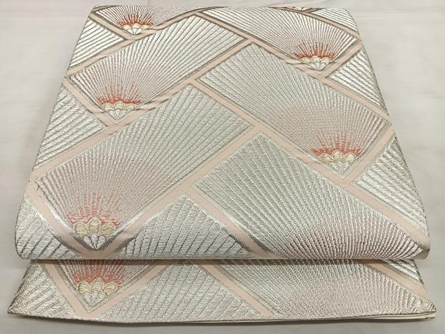 平和屋着物◎六通柄袋帯 唐織 檜垣松葉文 金銀糸 正絹 逸品 BAAX1153qw