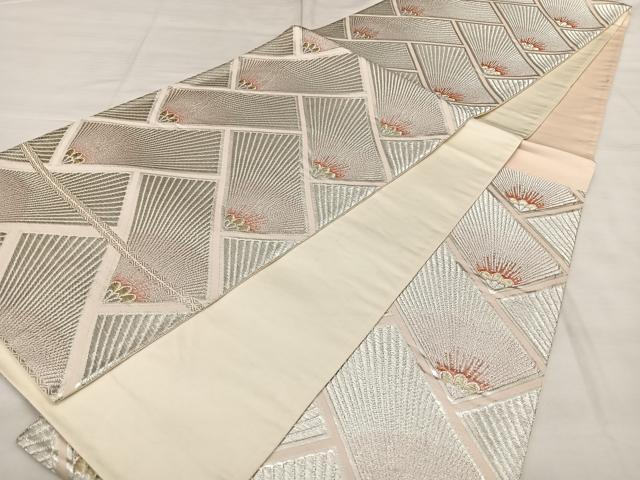 平和屋着物◎六通柄袋帯 唐織 檜垣松葉文 金銀糸 正絹 逸品 BAAX1153qw