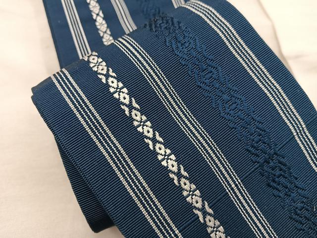 平和屋着物◎男性 本場筑前博多織 角帯 献上 正絹 逸品 BAAX1251mz
