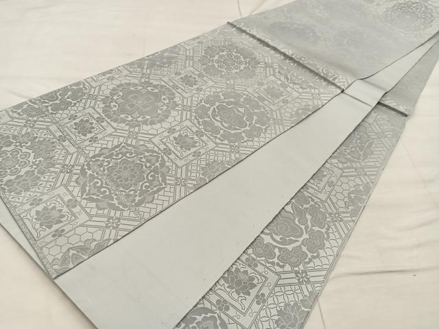 平和屋着物◎全通柄袋帯 草花文 正絹 逸品 BAAX1271mz