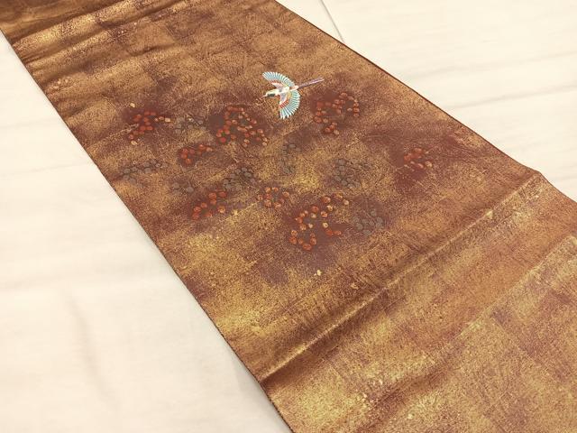 平和屋着物◎太鼓柄袋帯 唐織 風雅 引箔 正絹 逸品 BAAX1303mz