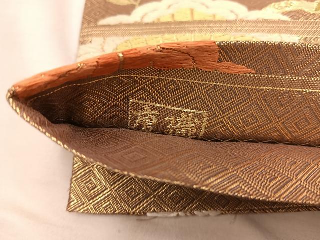 平和屋着物●佐賀錦 六通柄袋帯 唐織 能衣松藤文様 金銀糸 正絹 逸品 BAAX1331mz