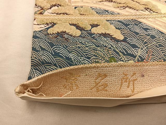 平和屋着物◎六通柄袋帯 唐織 京名所 金糸 正絹 逸品 BAAX1361mz