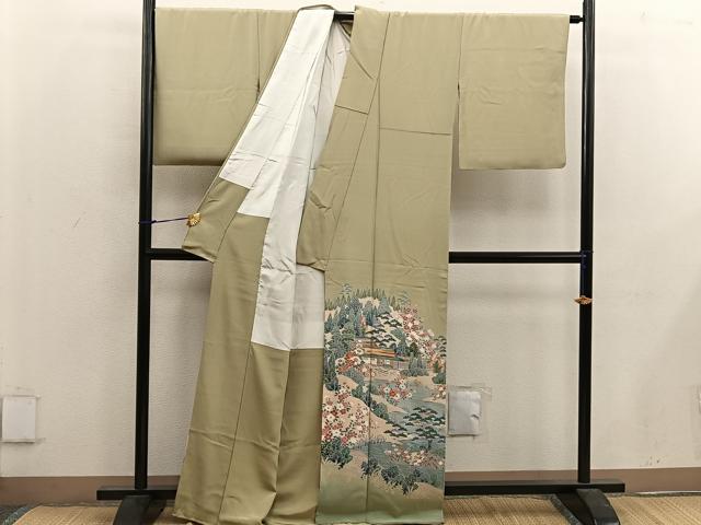 平和屋着物■豪華色留袖 風景花文 正絹 逸品 BAAX1371mz