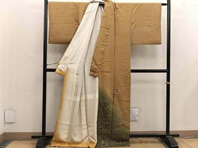 平和屋着物■訪問着 刺繍 雪輪花文 暈し染め 金彩 正絹 逸品 BAAX1373mz