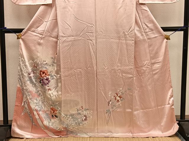 平和屋着物■訪問着 草花文 暈し染め 金彩 正絹 逸品 BAAX1382mz