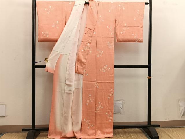 平和屋着物■上質な小紋 絞り 幾何学文様 正絹 逸品 BAAX1390mz