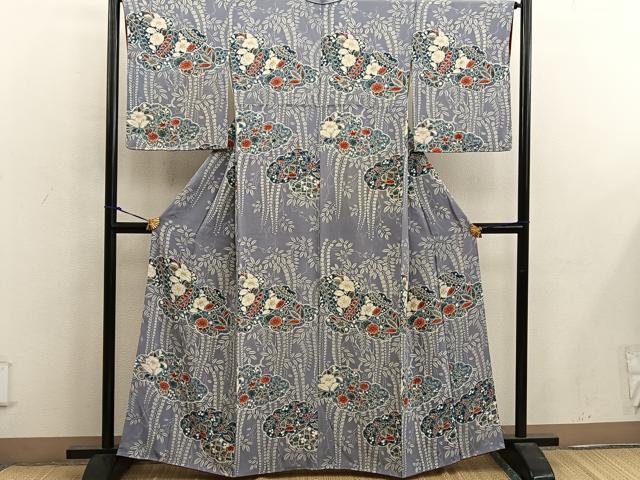 平和屋着物■訪問着 雲重ね花文 正絹 逸品 BAAX1392mz