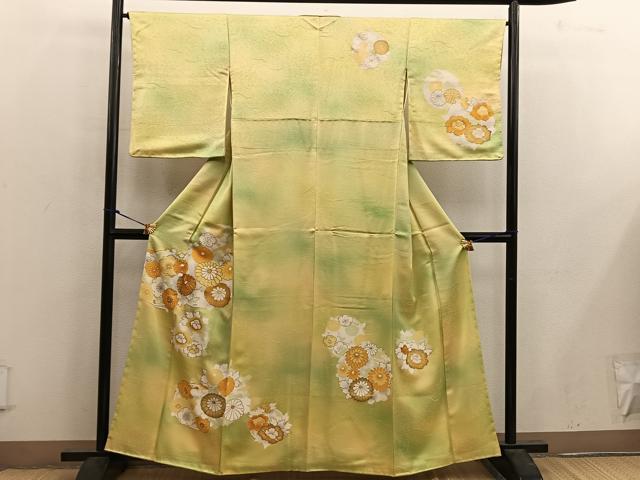 平和屋着物□訪問着 駒刺繍 菊花文 金彩 正絹 逸品 BAAX1423mz