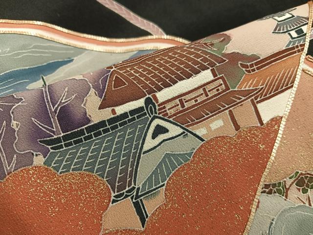 平和屋着物■豪華黒留袖 作家物 駒刺繍 人物風景絵巻文 金彩 正絹 逸品 BAAX1424mz