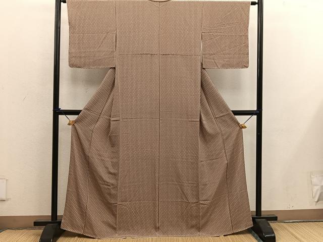 平和屋着物■上質な小紋 麻の葉文様 正絹 逸品 BAAX1432mz