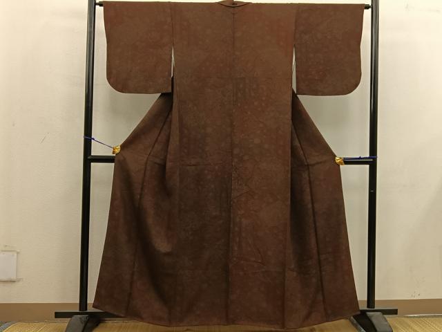 平和屋着物■上質な小紋 枝花文 正絹 逸品 BAAX1435mz