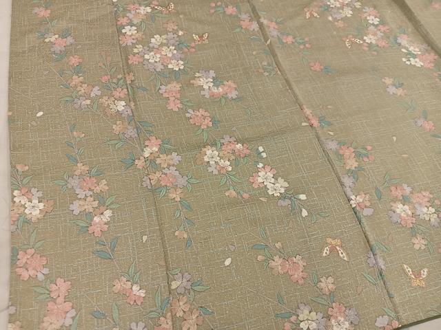 平和屋着物■上質な小紋 舞蝶花文 金彩 正絹 逸品 BAAX1436mz