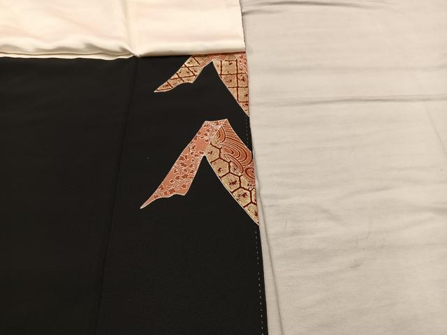 平和屋着物■豪華黒留袖 駒刺繍 飛鶴花文 金彩 正絹 逸品 BAAX1440mz