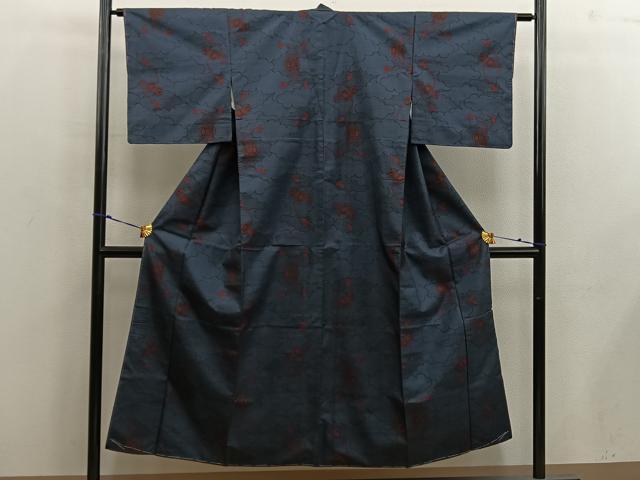 平和屋着物■本場大島紬 7マルキ 雲重ね鼓文 正絹 逸品 未使用 BAAX1447mz