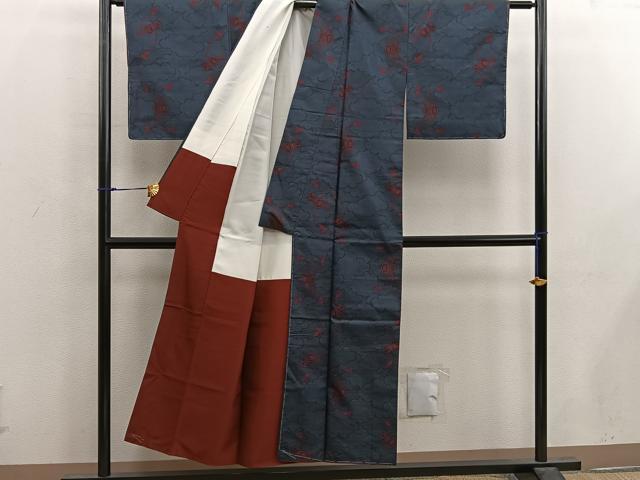 平和屋着物■本場大島紬 7マルキ 雲重ね鼓文 正絹 逸品 未使用 BAAX1447mz