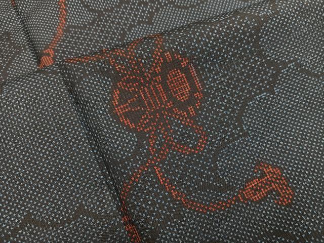 平和屋着物■本場大島紬 7マルキ 雲重ね鼓文 正絹 逸品 未使用 BAAX1447mz