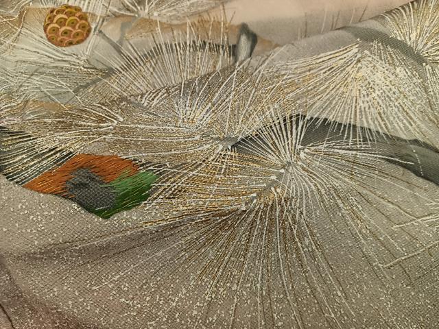 平和屋着物■豪華黒留袖 作家物 刺繍 枝葉文 暈し染め 金彩 正絹 逸品 BAAX1467mz