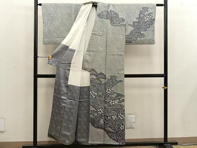 平和屋着物■訪問着 絞り 菊花文 正絹 逸品 BAAX1474mz