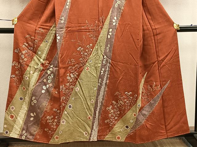 平和屋着物■訪問着 刺繍 枝花文 金彩 正絹 逸品 BAAX1498mz