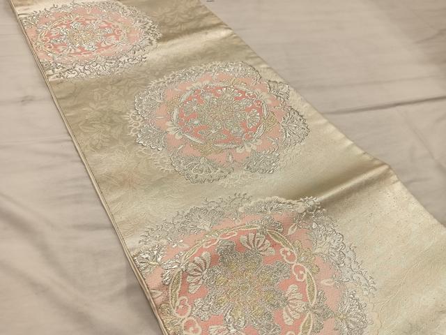 平和屋着物◎六通柄袋帯 正倉院花文 金銀糸 正絹 逸品 BAAX1535mz