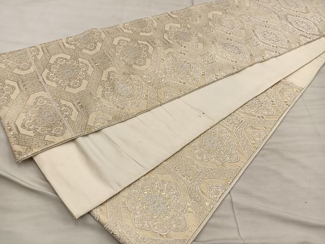 平和屋着物◎六通柄袋帯 蜀江花文 金糸 やまとオリジナル 正絹 逸品 BAAX1555mz