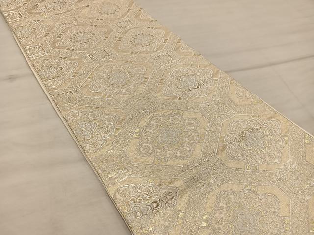 平和屋着物◎六通柄袋帯 蜀江花文 金糸 やまとオリジナル 正絹 逸品 BAAX1555mz