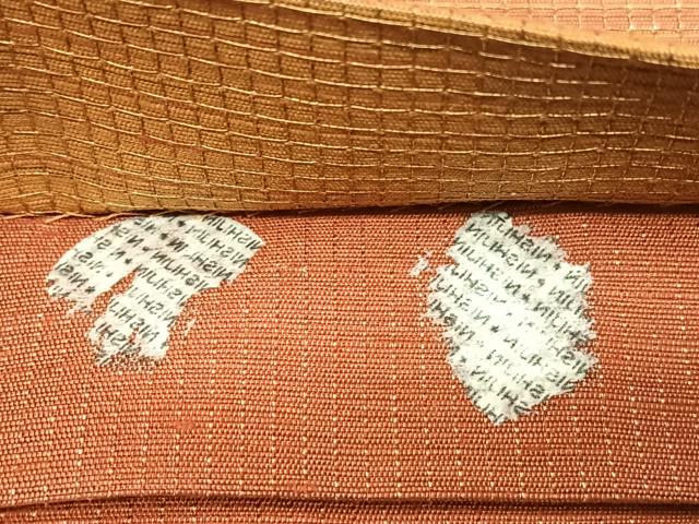 平和屋着物◎全通柄袋帯 横段文 金糸 正絹 逸品 BAAX1602qw