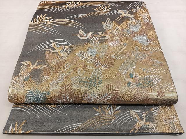平和屋着物◎六通柄袋帯 唐織 花鳥文 金糸 引箔 鈴乃屋扱い 正絹 逸品 BAAX1685qw