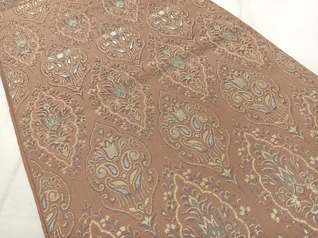 平和屋着物◎六通柄 本袋帯 花唐草文 金銀糸 正絹 逸品 BAAX1691qw