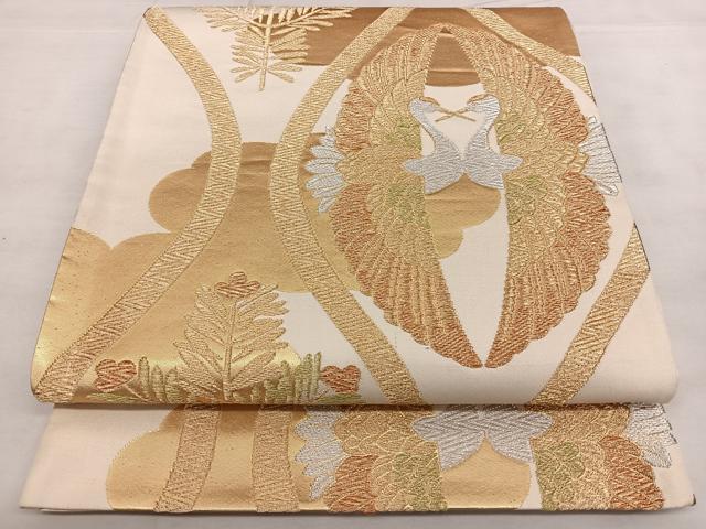 平和屋着物◎六通柄袋帯 唐織 立涌花鳥文 金銀糸 正絹 逸品 BAAX1694qw