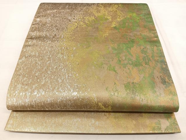 平和屋着物◎六通柄袋帯 霞文 引箔 正絹 逸品 BAAX1706qw