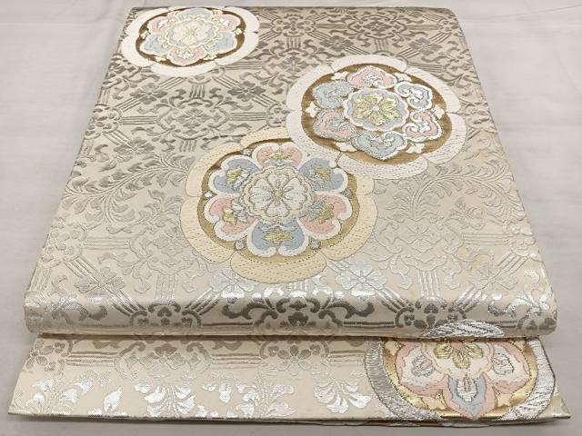 平和屋着物◎六通柄袋帯 唐織 正倉院花文 金銀糸 正絹 逸品 BAAX1753qw