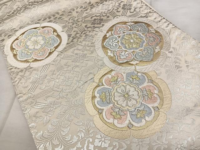 平和屋着物◎六通柄袋帯 唐織 正倉院花文 金銀糸 正絹 逸品 BAAX1753qw