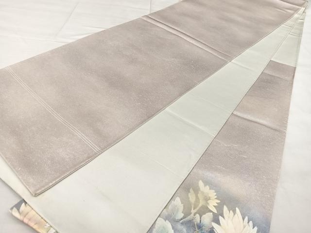平和屋着物◎太鼓柄袋帯 刺繍 枝菊文 金彩 引箔 正絹 逸品 BAAX1779qw